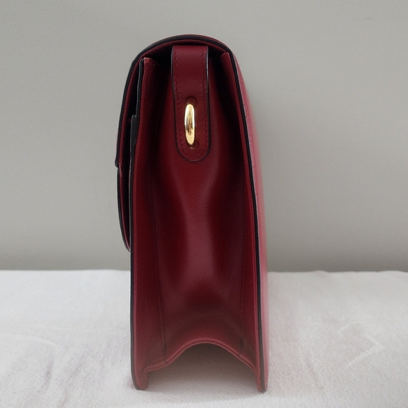 Authentic Gucci GG Marmont Red Leather Shoulder Bag Gold Hardware Gucci Handbag - Picture 3 of 14